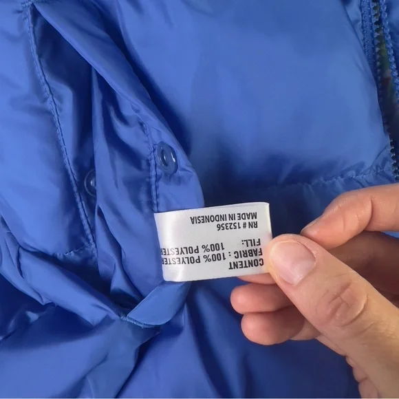 IBKUL Reversible Puffer Vest Womens Small Blue Floral Full Zip Active Outdoors - Picture 8 of 10